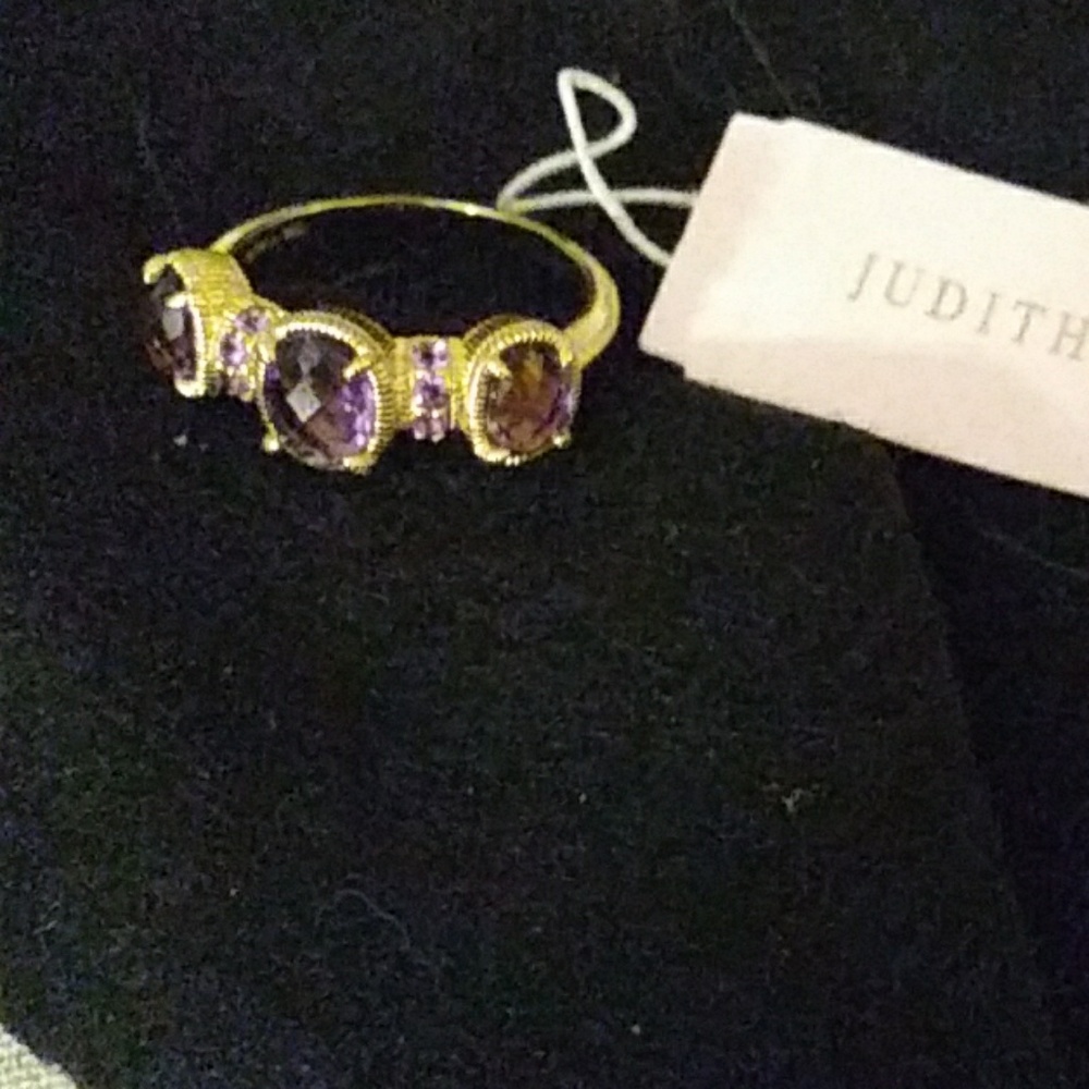 Judith Ripka Gorgeous Sterling Amethyst Ring